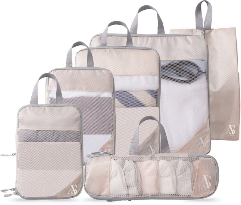 Annsté Compressie Packing Cubes Review: Bespaar Tot 60% Ruimte in Je Koffer en Reis Slimmer Mom Vibes